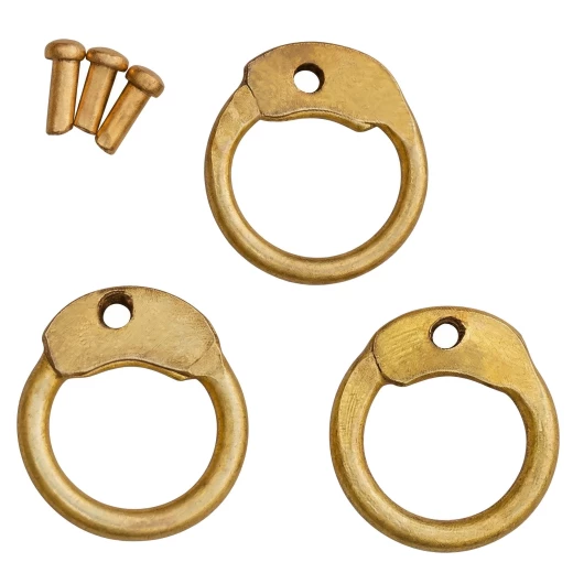 1kg runde Kettenringe aus Messing mit Rundnieten, Ø9mm 18gauge - Outlet