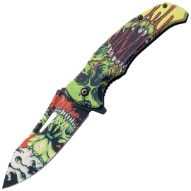 Zombie Nightmare Folding EDC Knife with Flipper and Post-Apocalyptic Graphics - Outlet