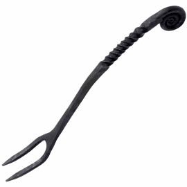 Iron fork with rolled handle end