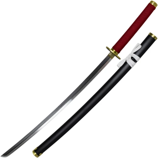 Dekoratives Jujutsu Kaisen Katana, Klinge aus Baustahl, Rote Wicklung