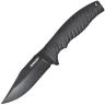 Pevný outdoorový nůž s pochvou z odolného plastu, černá povrchová úprava