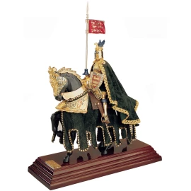 Soška rytíře na koni zelená