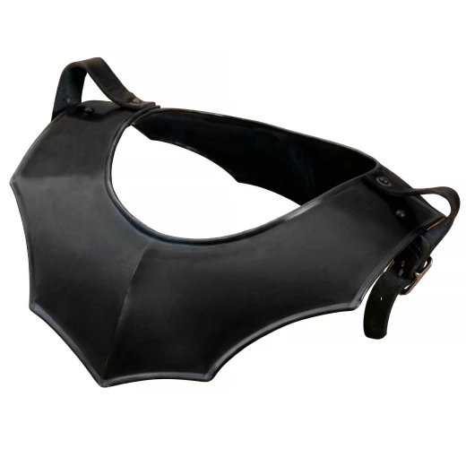 Schwarzer Ritter-Ringkragen Avenger mit dekorativem Zackenrand aus 1,2mm Baustahl