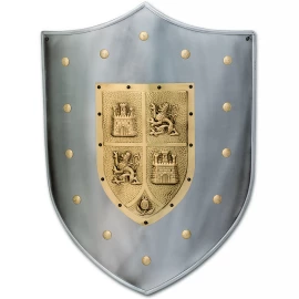 Stainless Steel Shield of Castile and León – Castles and Lions