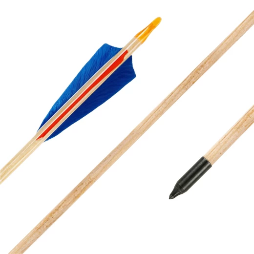 Traditioneller Bearpaw Zederpfeil 11/32 mit Naturfedern – 12er Pack