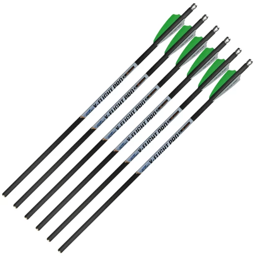 Excalibur V-Flight Pro 18″ Carbon Arrows – 6-Pack