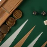 Backgammon aus grünem Krokodilleder 48x30 cm