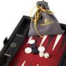 Backgammon bordeauxrot, Reisegröße 30x20 cm