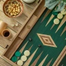 Backgammon Nussbaum mit grüner Eiche