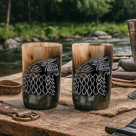 200ml Horn Cup Set "Direwolf"
