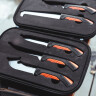 Fixed Blade Hunting Kit, 5 Knife Set, incl. case