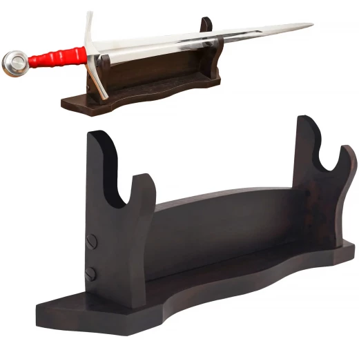 Hölzerner Ständer für Schwert oder Axt, dunkles Holz