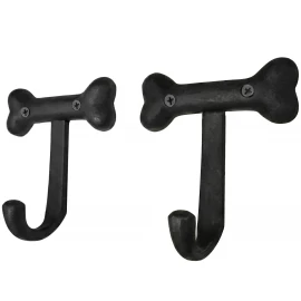 2er-Set Gussstahl-Wandhaken Hundeknochen - Outlet
