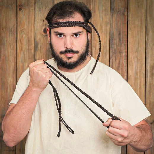 Medieval Braided Leather Balearic Sling | Shepherd's Weapon
