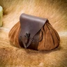 Mittelalterlicher Gürtel-Beutel aus Wildleder mit Horn-Knebel - Outlet