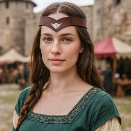 Lederstirnband „Elfenprinz“ mit Metallschild - Outlet