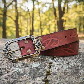 Ledergürtel "Waldelf" | Geprägt | 38 mm - Outlet