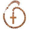 Mittelalterlicher Holzrosenkranz mit Kreuz und Lederquaste, 15. Jahrhundert - Outlet
