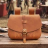 Medieval Leather Belt Pouch with Buckle, 21 x 17 cm - Outlet