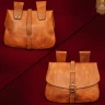 Medieval Leather Belt Pouch with Buckle, 21 x 17 cm - Outlet
