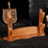 Two-Tier Sword Stand in Acacia Wood, Wall Mounted & Tabletop - Outlet