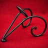 Hand-Forged Iron Drinking Horn Stand with Spiral Decorations