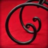 Hand-Forged Iron Drinking Horn Stand with Spiral Decorations