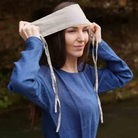 Mittelalterliches Stirnband „Dame Éléonore“ – Gebende aus Leinen (12.–15. Jh.)