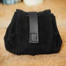 Wildleder Gürtelbeutel mit Schnalle, Schwarz, 10 cm - Outlet