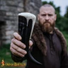 Polished Viking Drinking Horn with Brass Rim