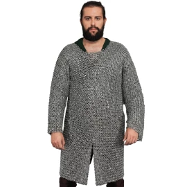 Kettenhemd Hauberk aus Aluminium, vernietete Rundringe 10 mm