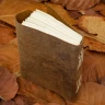 Hand-Bound Leather Journal with Strap, Rustic Brown