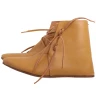 Early Medieval Leather Ankle Boots with Side Lacing