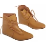 Early Medieval Leather Ankle Boots with Side Lacing