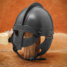 Viking Vendel Inspired Blackened Steel Helmet with Padded Liner 16 Gauge