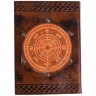 Leather notebook with nautical compass symbol