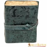 Green-Blue Leather Journal with Floral Embossing