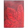 Leder Notizbuch mit Prägung eines Kastanienblattes