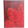 Leder Notizbuch mit Prägung eines Kastanienblattes