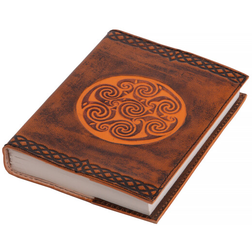 Leather Notebook with Celtic Spiral