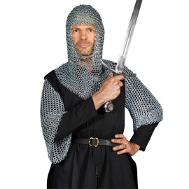 Chainmail Shirt with Coif, Zinc-Coated Butted 1,3mm Mild Steel Rings Ø10mm