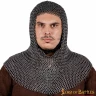 Round Collar Chainmail Coif, Butted, ID 9 mm, Spring Steel