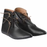 Early Medieval Leather Ankle Boots with Side Lacing