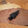 Obsidian Pfeilspitze mit geradem Schaft 4,8 cm