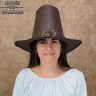 Kožený klobouk 20cm kůže s ozdobnou reliéfní ražbou