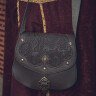 Shoulder bag 20x21cm with decorative embossing and brass fittings