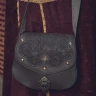 Shoulder bag 20x21cm with decorative embossing and brass fittings