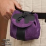 Suede Leather Belt Pouch in Purple and Green