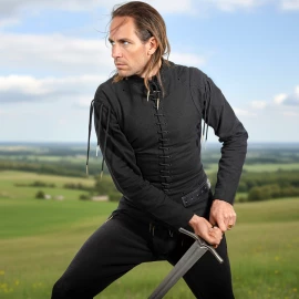 Spätmittelalterliches Rüstwams (Pourpoint) – Schwarz / Rot