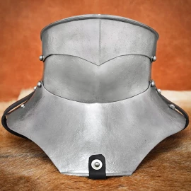 Spätmittelalterliche Halsberge mit aufklappbarem Bart – 1,2 mm Stahl